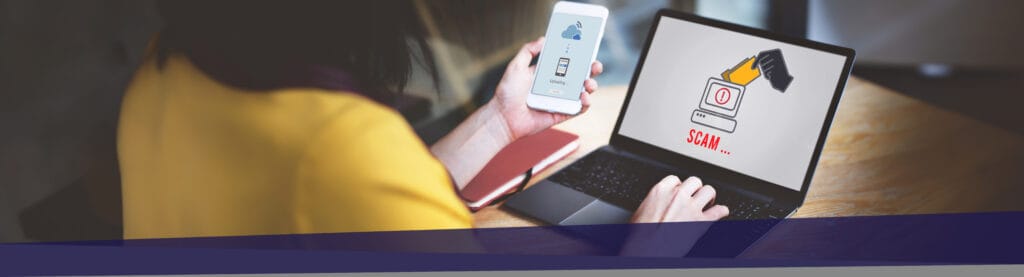 Woman working and using laptop