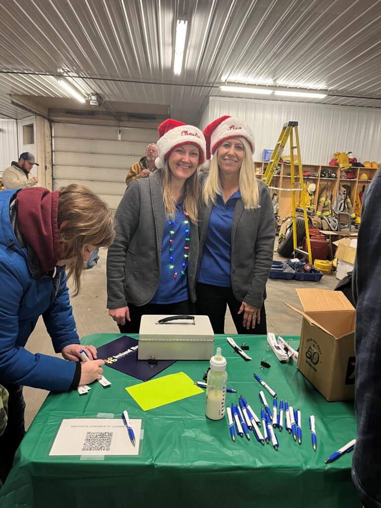 Lisa and Charlie at Aberdeen Christmas Light Parade registration